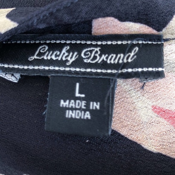 Lucky Brand Black and Pink Long Sleeve Shirt Dress - Picture 9 of 11